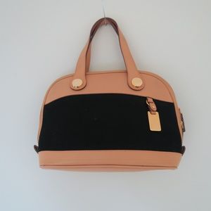 vintage Tango Cream Black goldtone Satchel bag